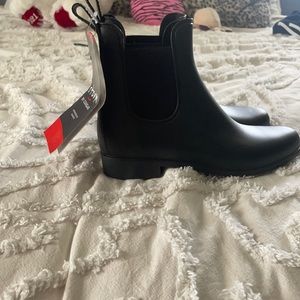 Black Chelsea rain booties